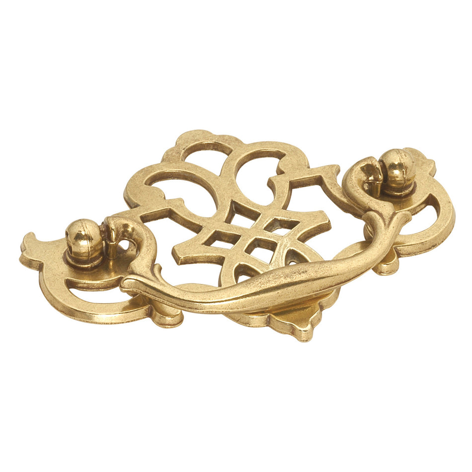 Hickory P329-LP: 3" cc Queen Anne Cabinet Pull - Lancaster Hand Polished