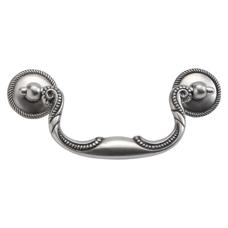 Hickory P3477-ST: 3.5" cc Manor House Cabinet Pull - Silver Stone