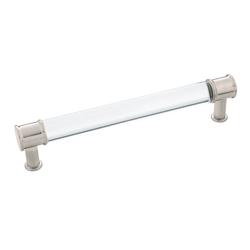 Hickory P3702-CASN: 160mm cc Midway Cabinet Pull - Crysacrylic/Satin Nickel