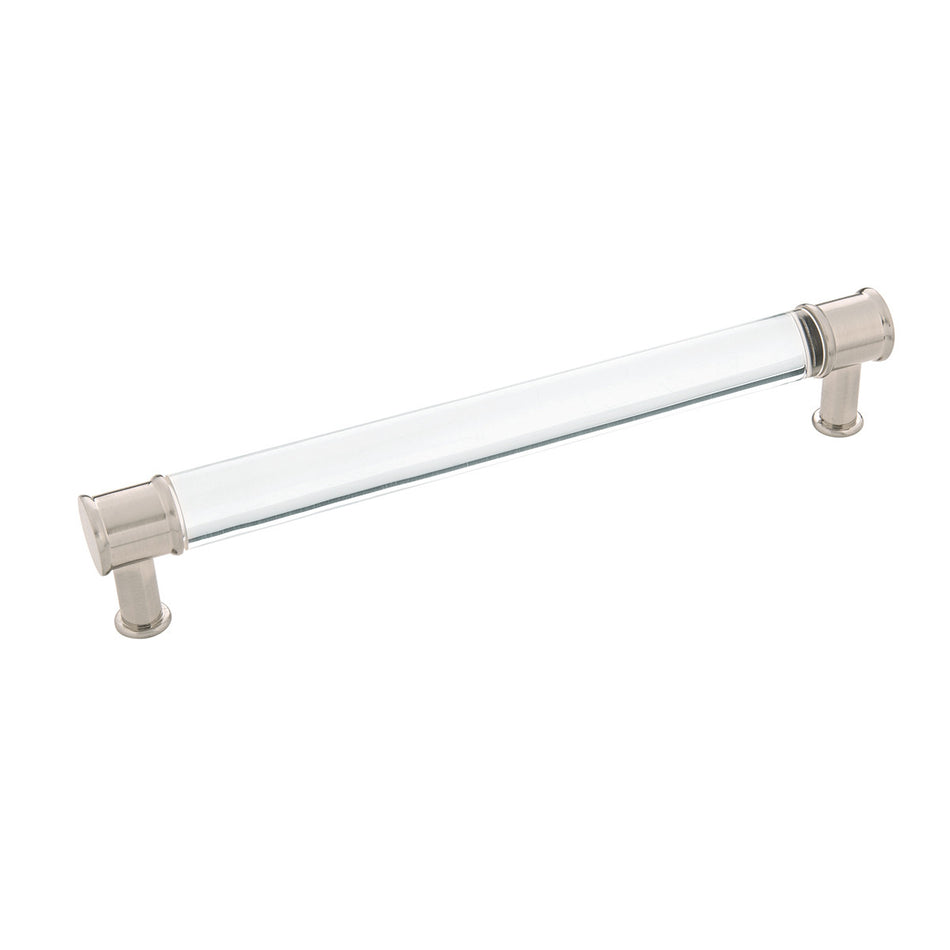 Hickory P3703-CASN: 192mm cc Midway Cabinet Pull - Crysacrylic/Satin Nickel