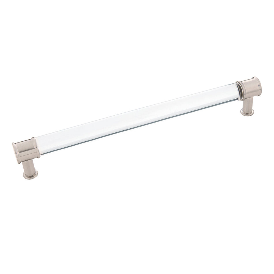 Hickory P3704-CASN: 224mm cc Midway Cabinet Pull - Crysacrylic/Satin Nickel