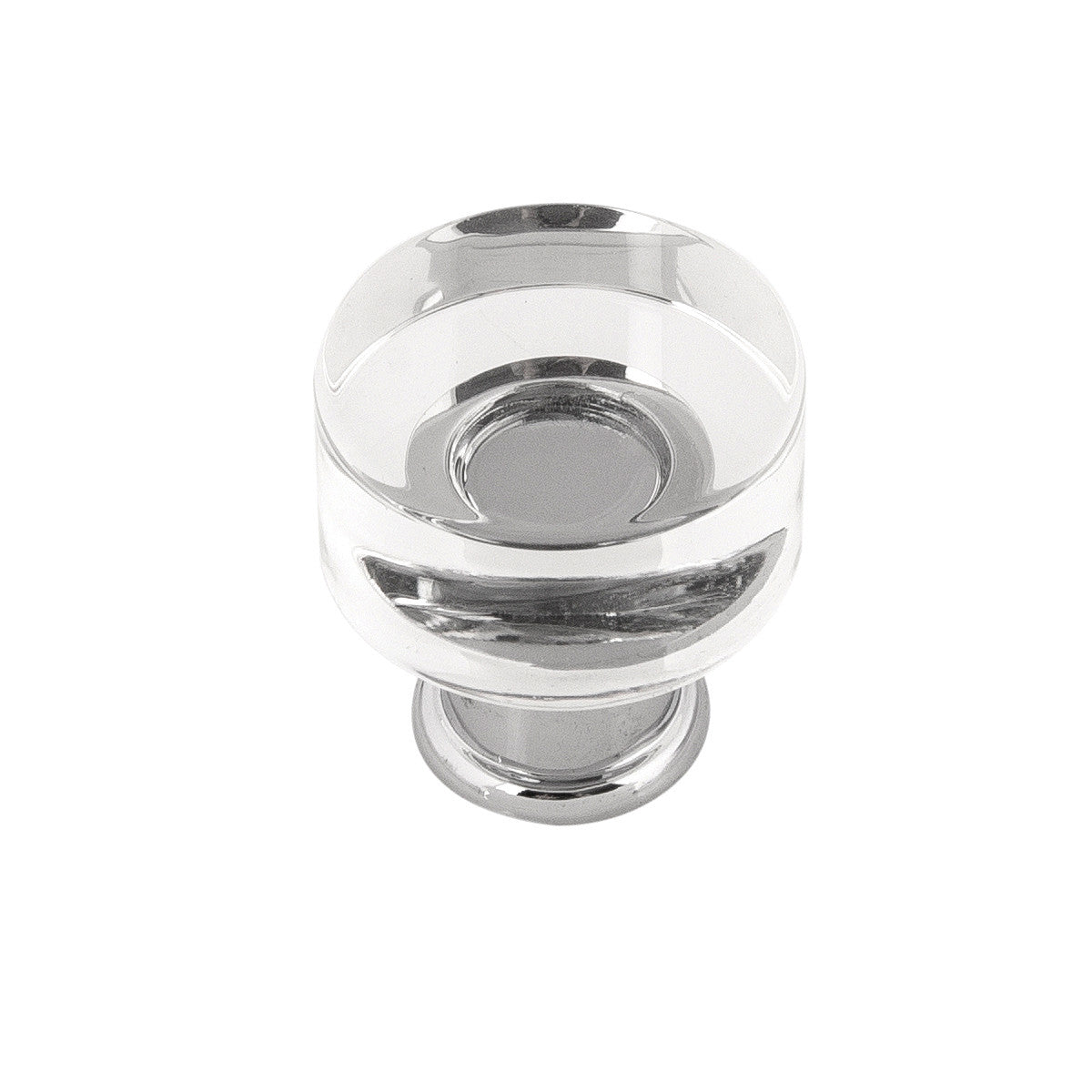 Hickory P3708-CACH: 1" Midway Cabinet Knob - Crysacrylic/Polished Chrome