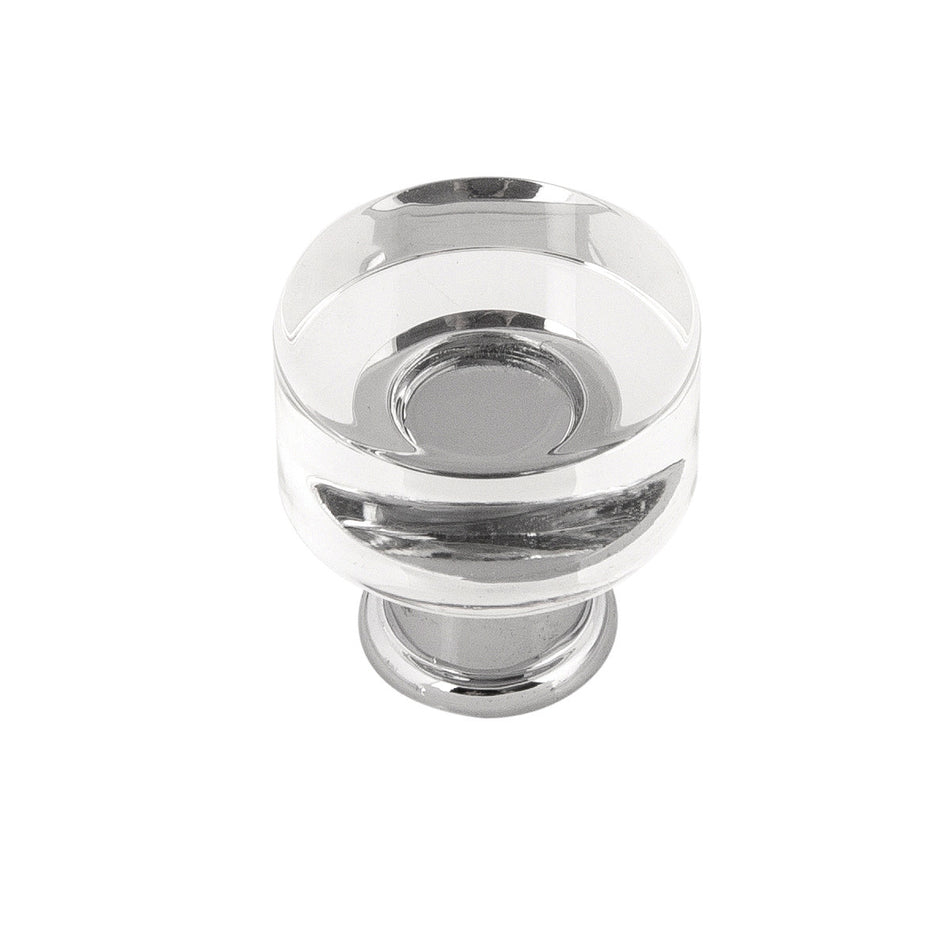 Hickory P3708-CACH: 1" Midway Cabinet Knob - Crysacrylic/Polished Chrome