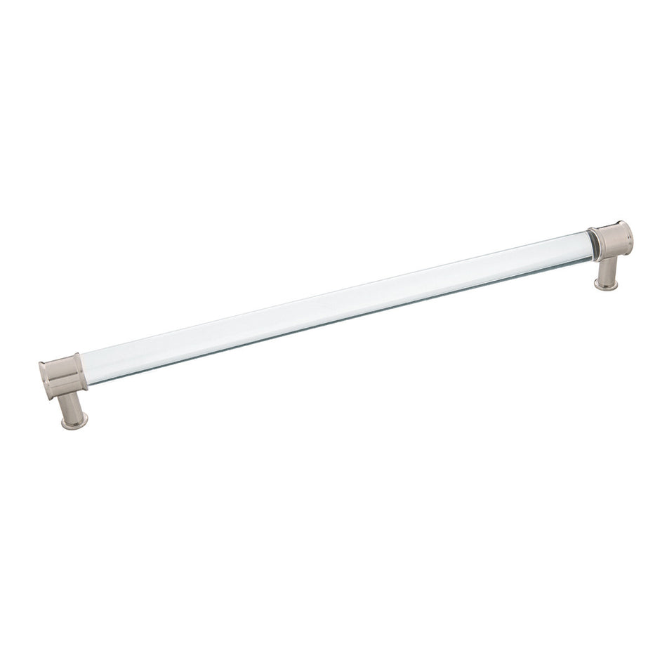 Hickory P3711-CASN: 12" cc Midway Cabinet Pull - Crysacrylic/Satin Nickel