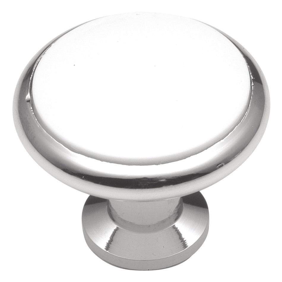 Hickory P427-26:W 1-5/16" Tranquility Cabinet Knob - White Porcelain/Polished Chrome