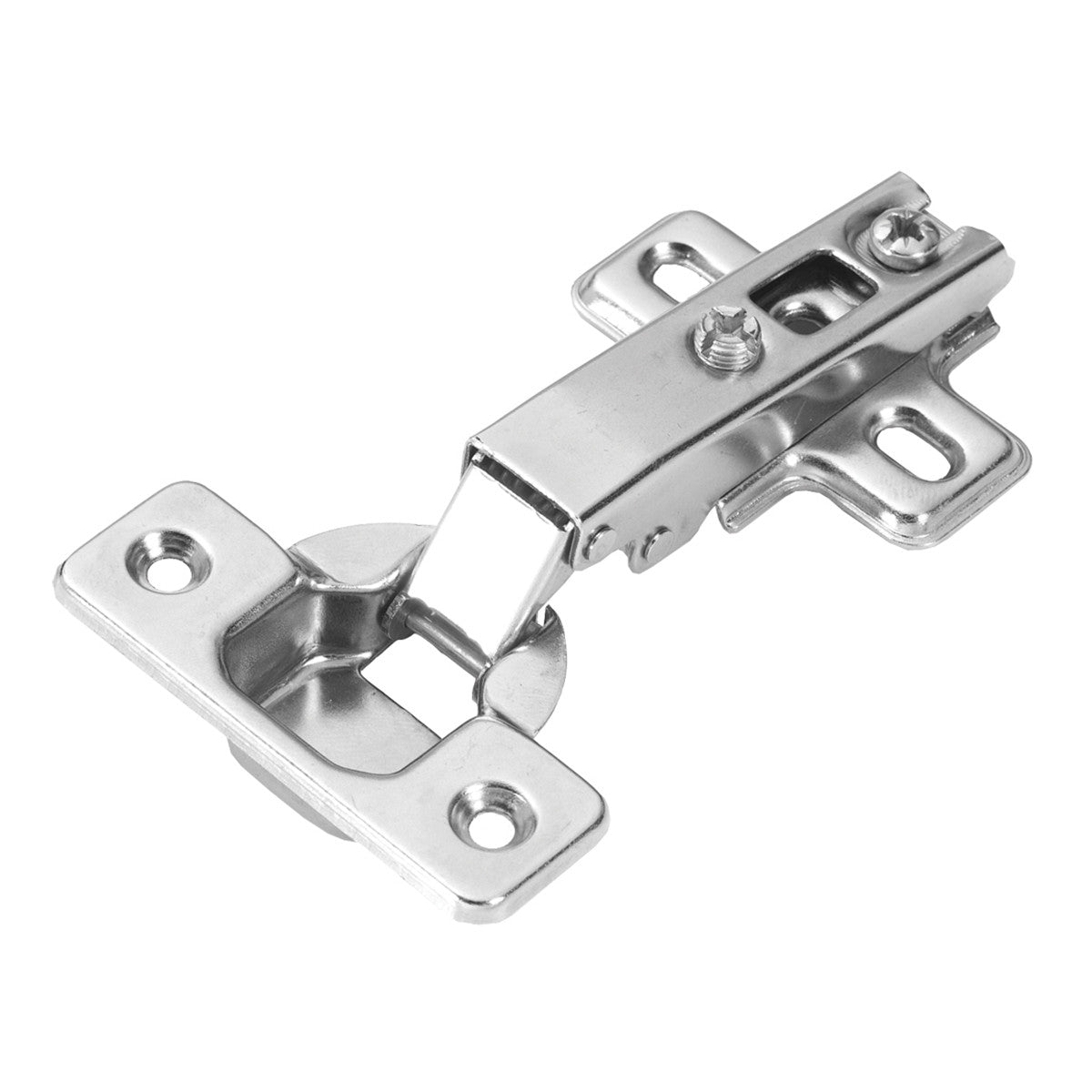 Hickory P5107-14: Concealed/Overlay Self-Closing Cabinet Hinge - Polished Nickel