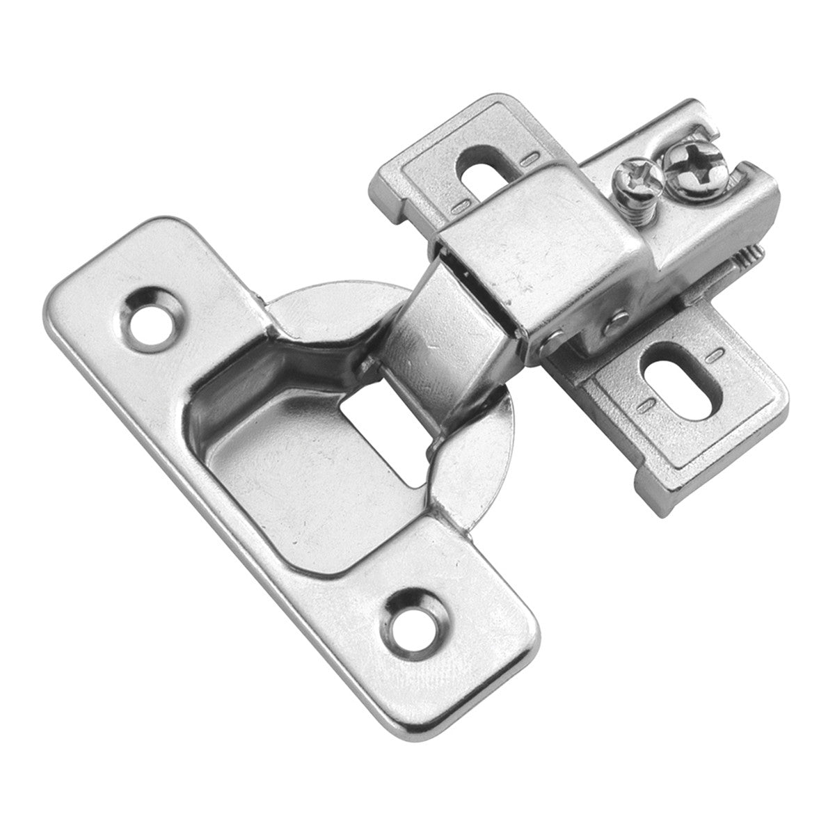 Hickory P5124-14: Concealed/Overlay Self-Closing Cabinet Hinge - Polished Nickel