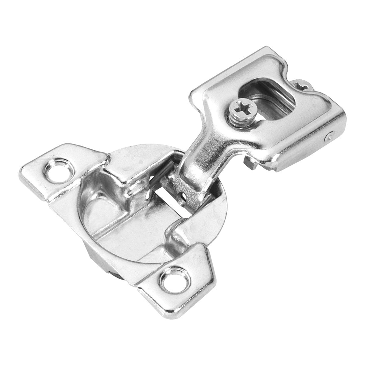 Hickory P5127-14: Concealed/Overlay Self-Closing Cabinet Hinge - Polished Nickel