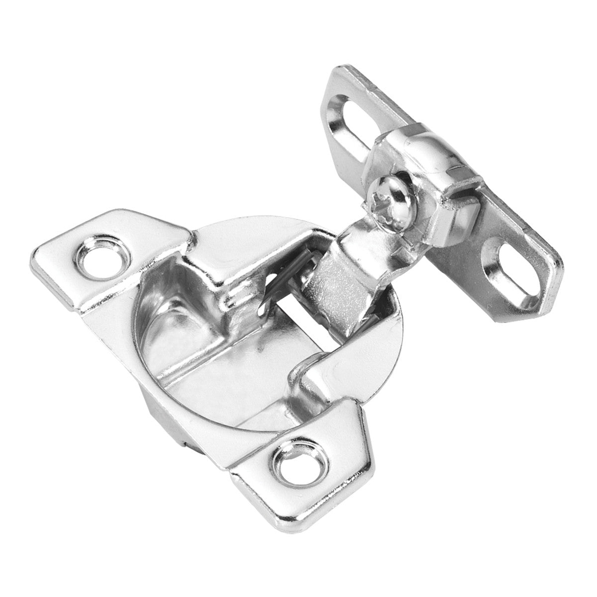 Hickory P5128-14: Concealed/Overlay Self-Closing Cabinet Hinge - Polished Nickel