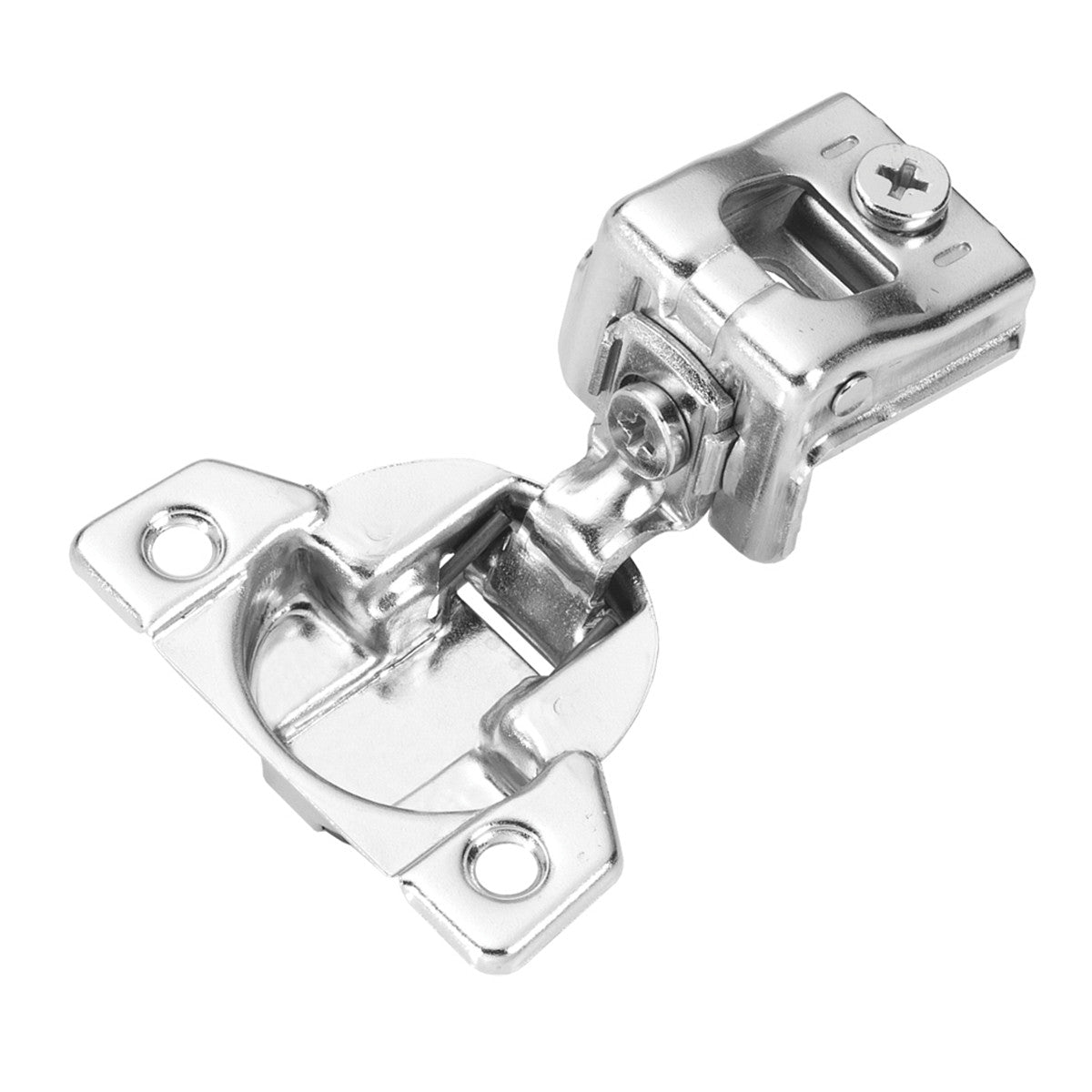 Hickory P5129-14: Concealed/Overlay Self-Closing Cabinet Hinge - Polished Nickel