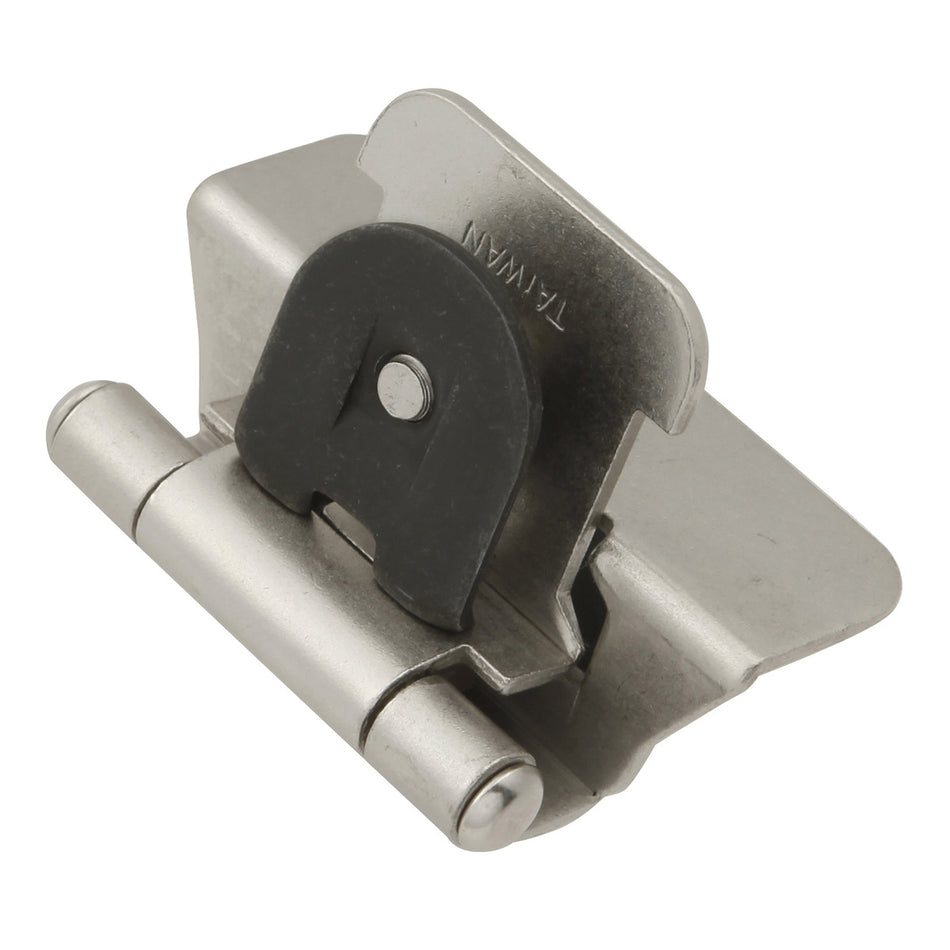 Hickory P5311-SN: 1/4" Overlay Double Demountable Cabinet Hinge (pair) - Satin Nickel