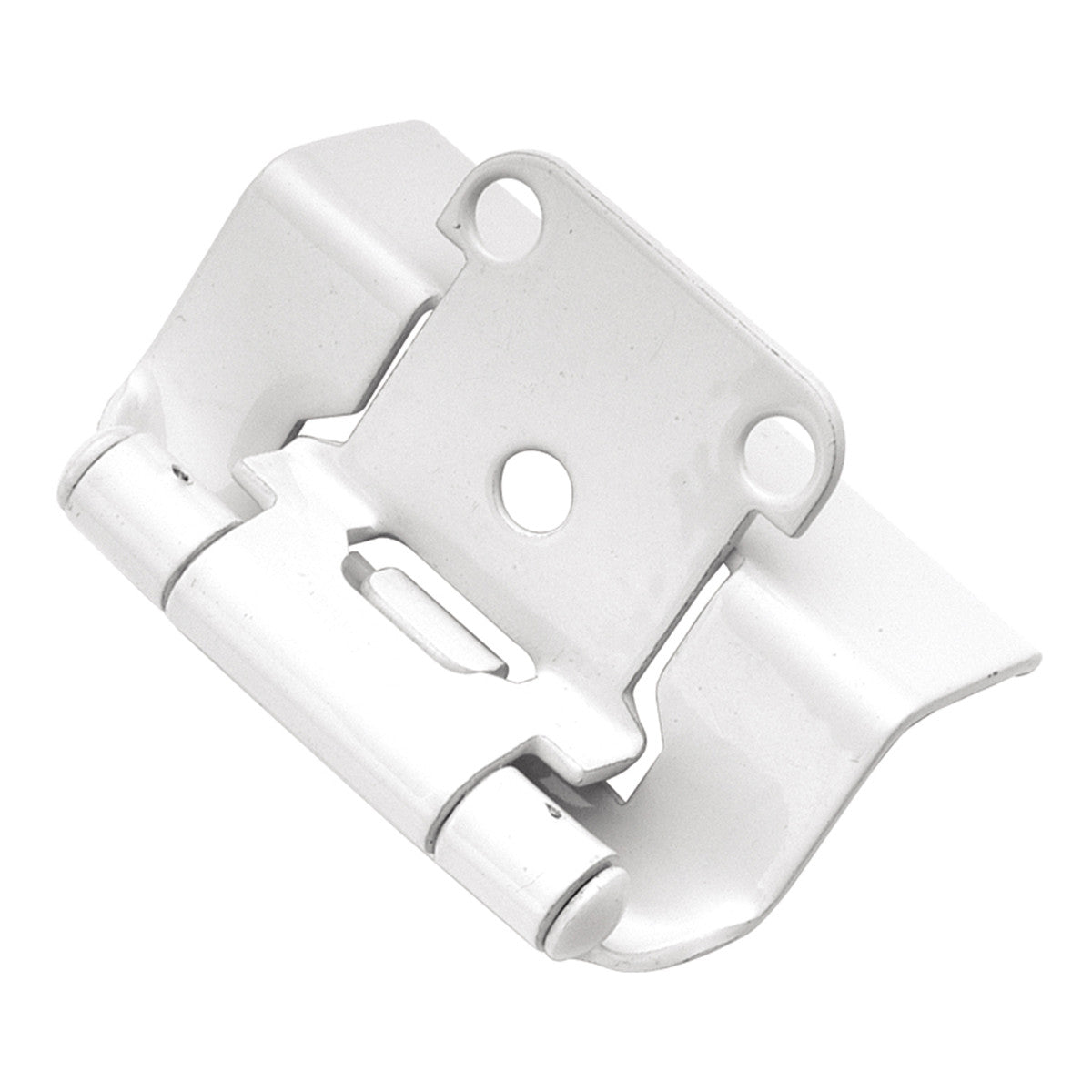 Hickory P5710F-W2: Semi-Concealed Self-Closing Cabinet Hinge (pair) - White Powder Coat