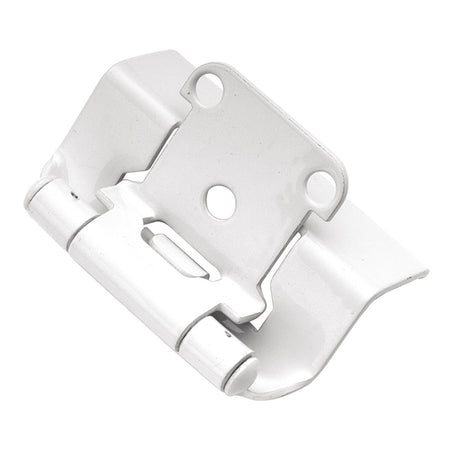 Hickory P5710F-W2: Semi-Concealed Self-Closing Cabinet Hinge (pair) - White Powder Coat