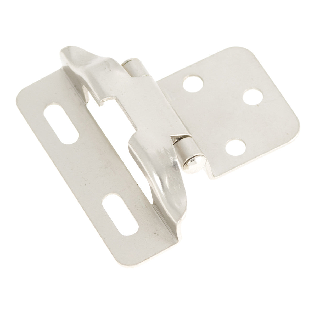 Hickory P60010F-SN: Semi-Concealed Self-Closing Cabinet Hinge (pair) - Satin Nickel