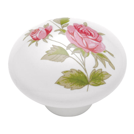 Hickory P602-PR: 1-3/8" English Cozy Cabinet Knob - Pink Rose