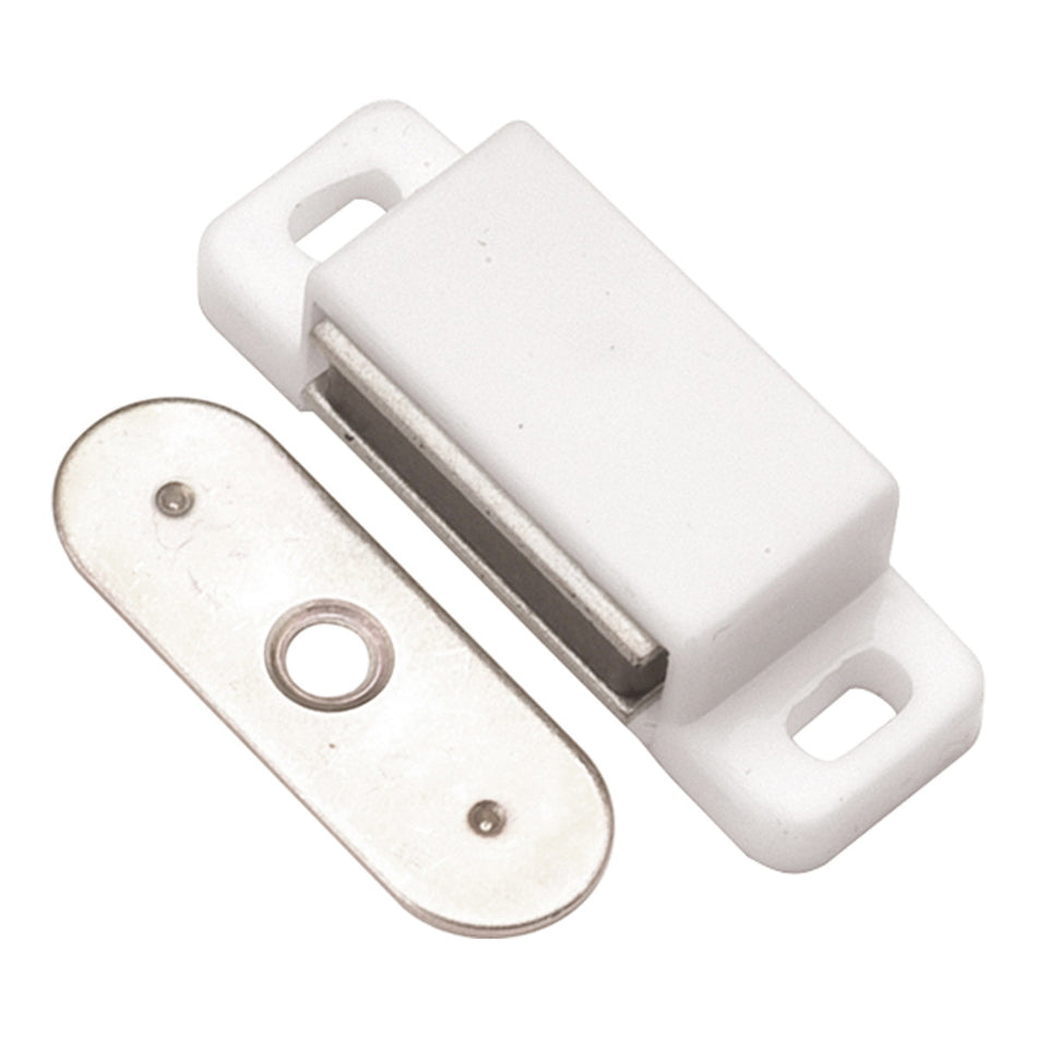 Hickory P650-W: 1-1/2" cc Small Magnetic Cabinet Door Catch - White