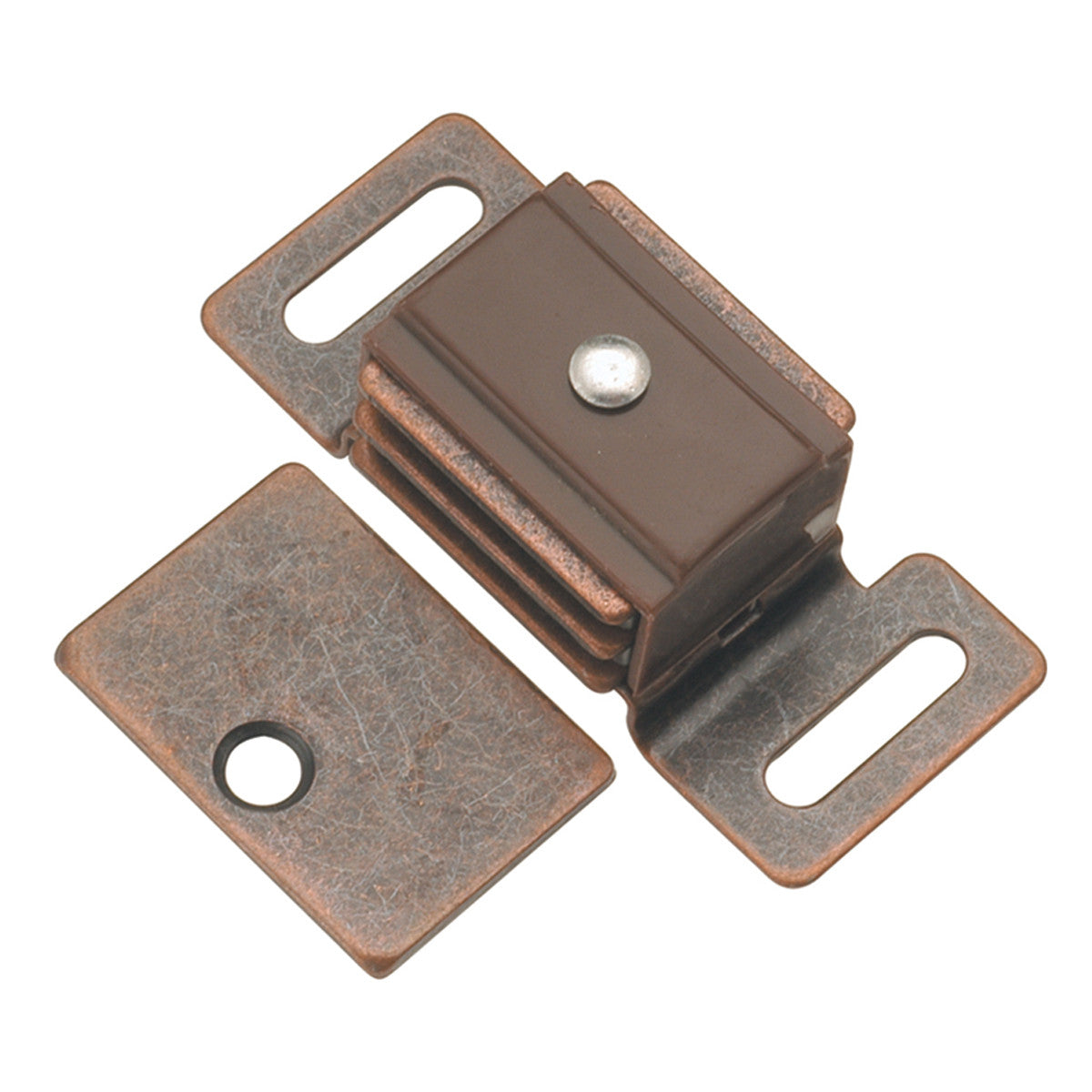 Hickory P651-STB: 1-7/8" cc Double Magnetic Door Catch - Statuary Bronze