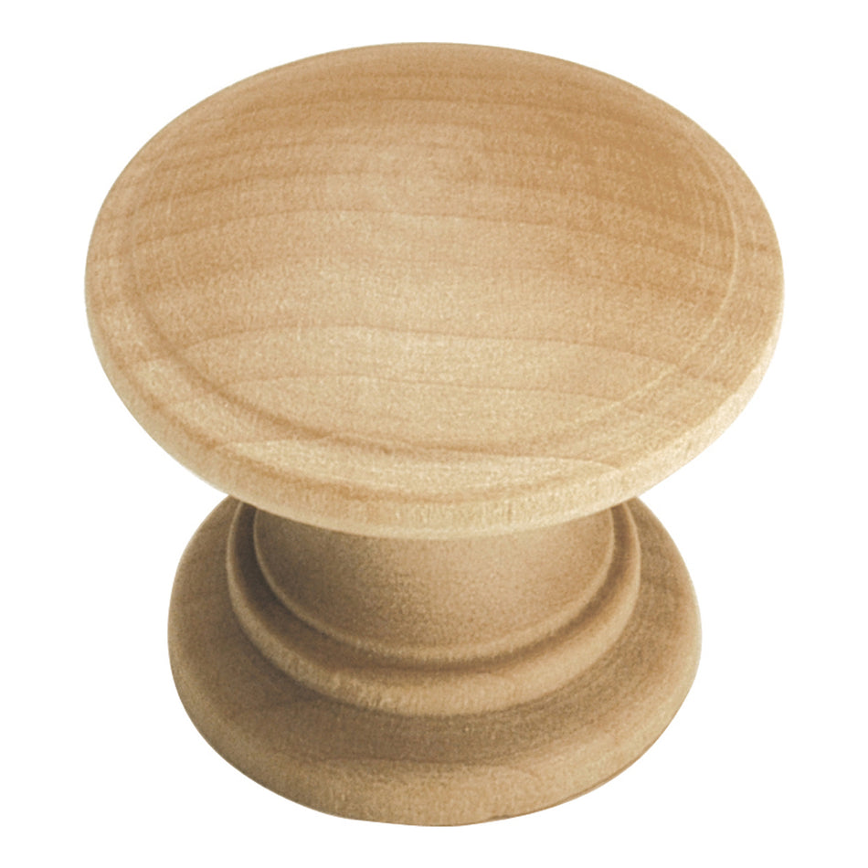 Hickory P685-UW: 1-1/4" Natural Woodcraft Mushroom Cabinet Knob - Unfinished Wood
