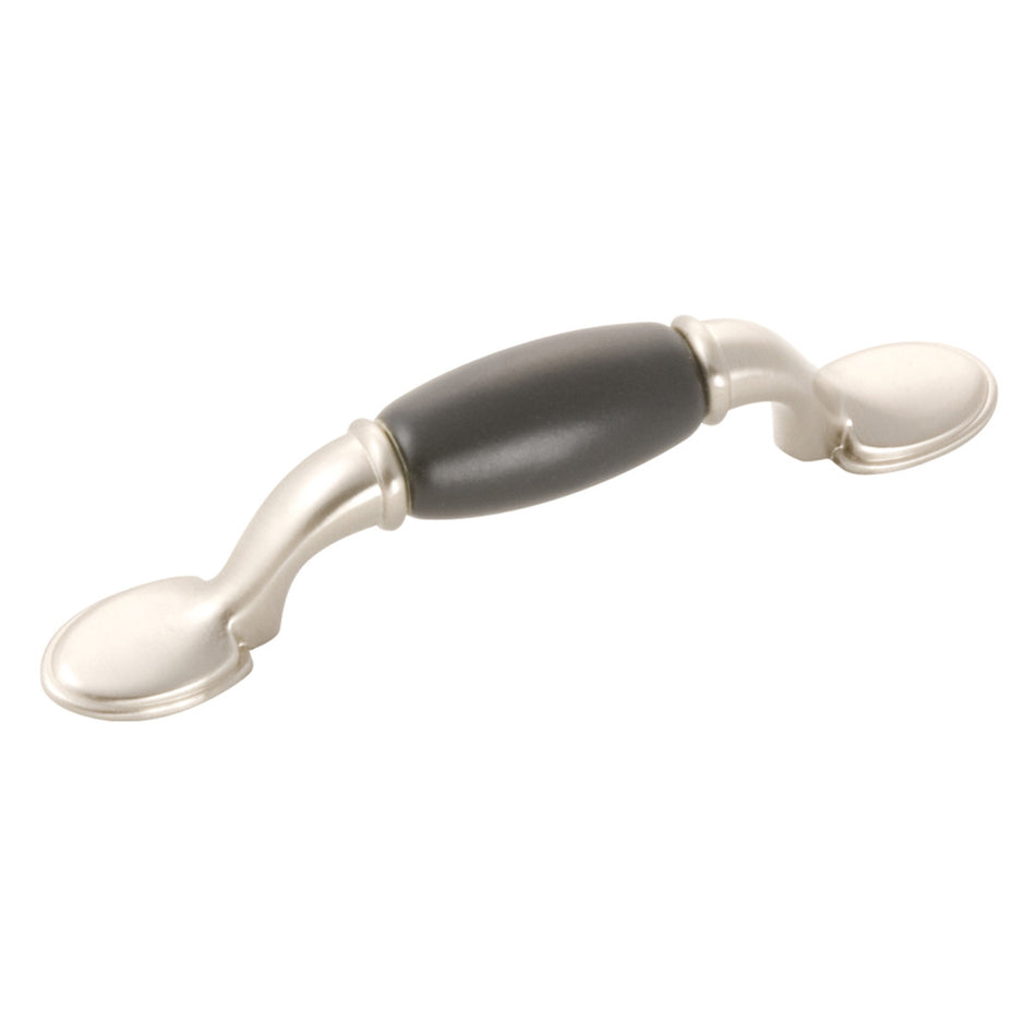 Hickory P796-SNB: 3" cc Tranquility Cabinet Pull - Satin Nickel/Black