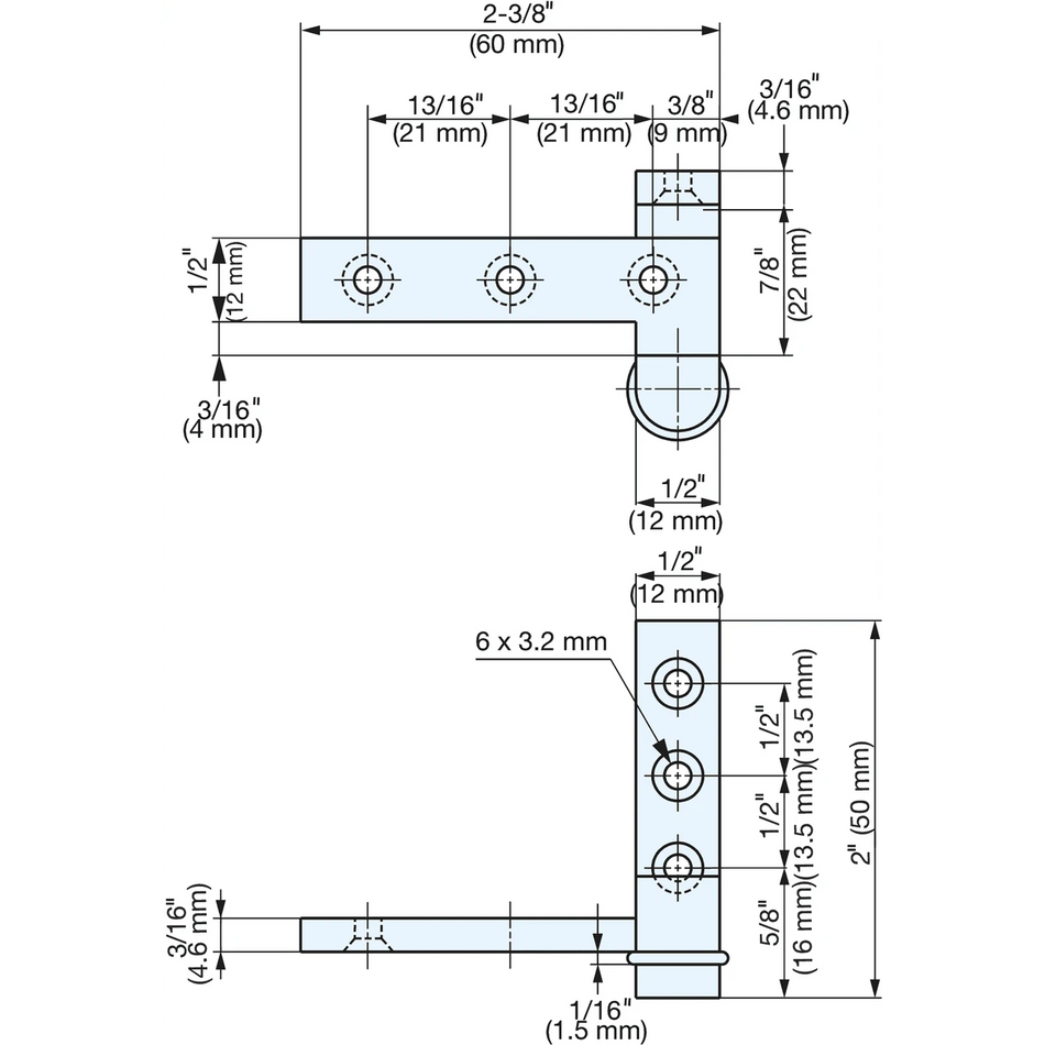 Sugatsune PAS-60: 60mm Overlay Door Pivot Hinge (pair) - Satin Nickel
