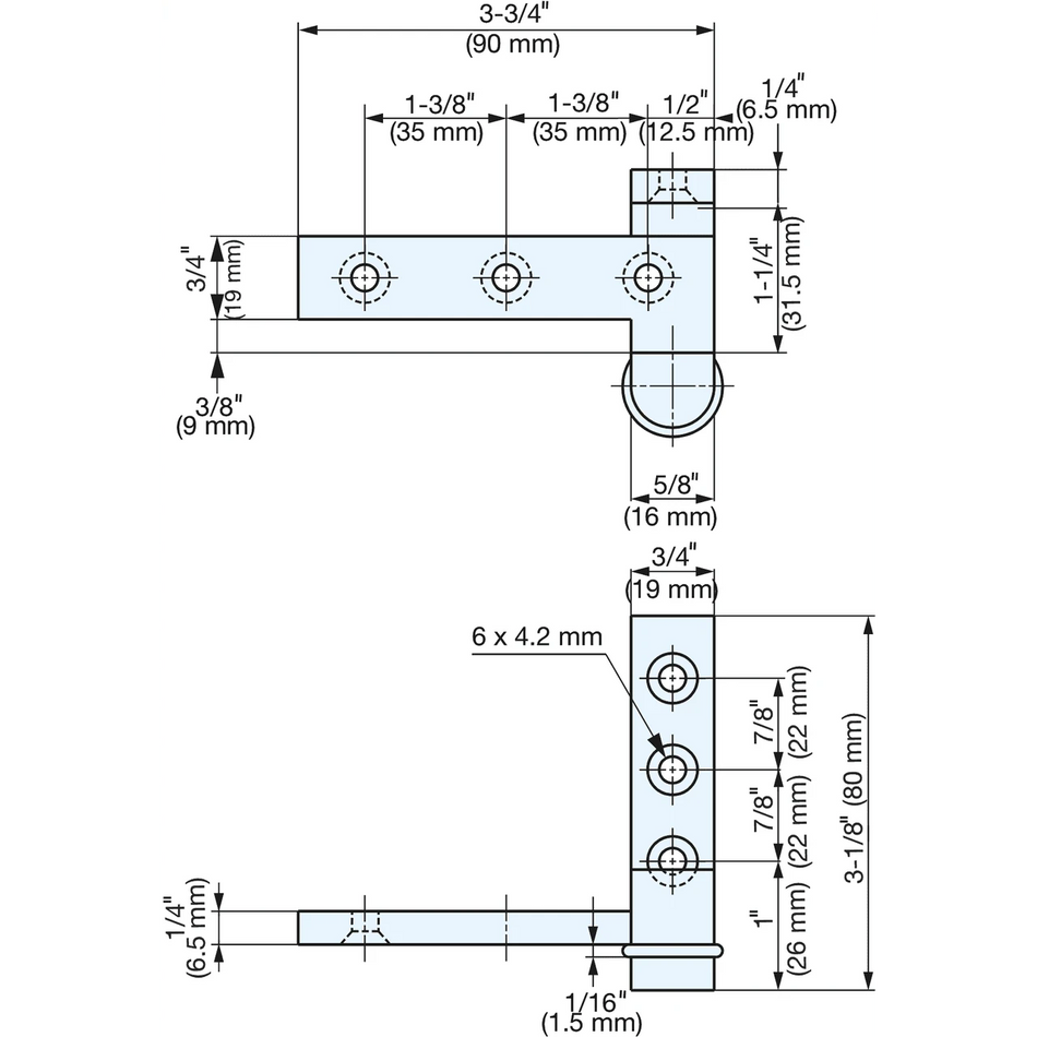 Sugatsune PAS-95: 95mm Overlay Door Pivot Hinge (pair) - Satin Nickel