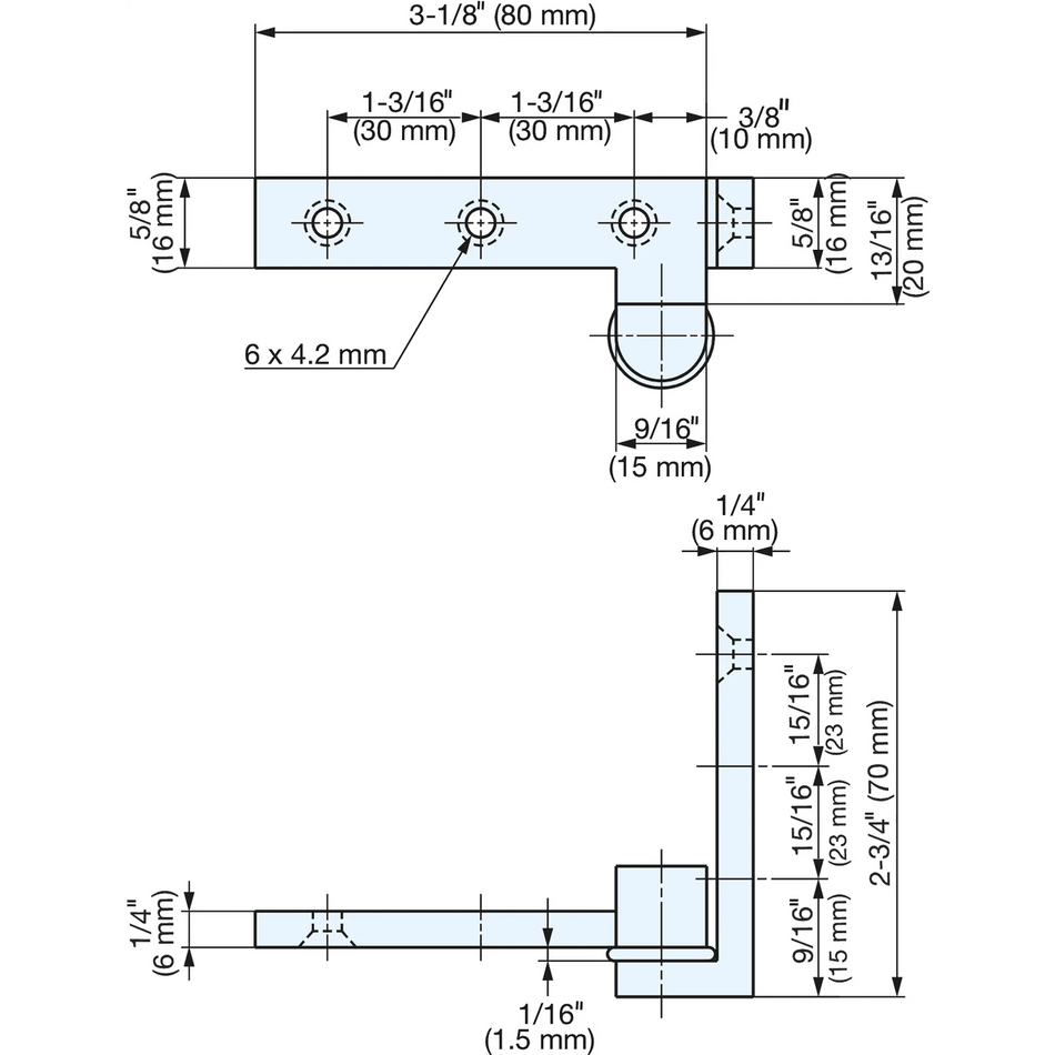 Sugatsune PAW-80: 80mm Overlay Door Pivot Hinge (pair) - Satin Nickel