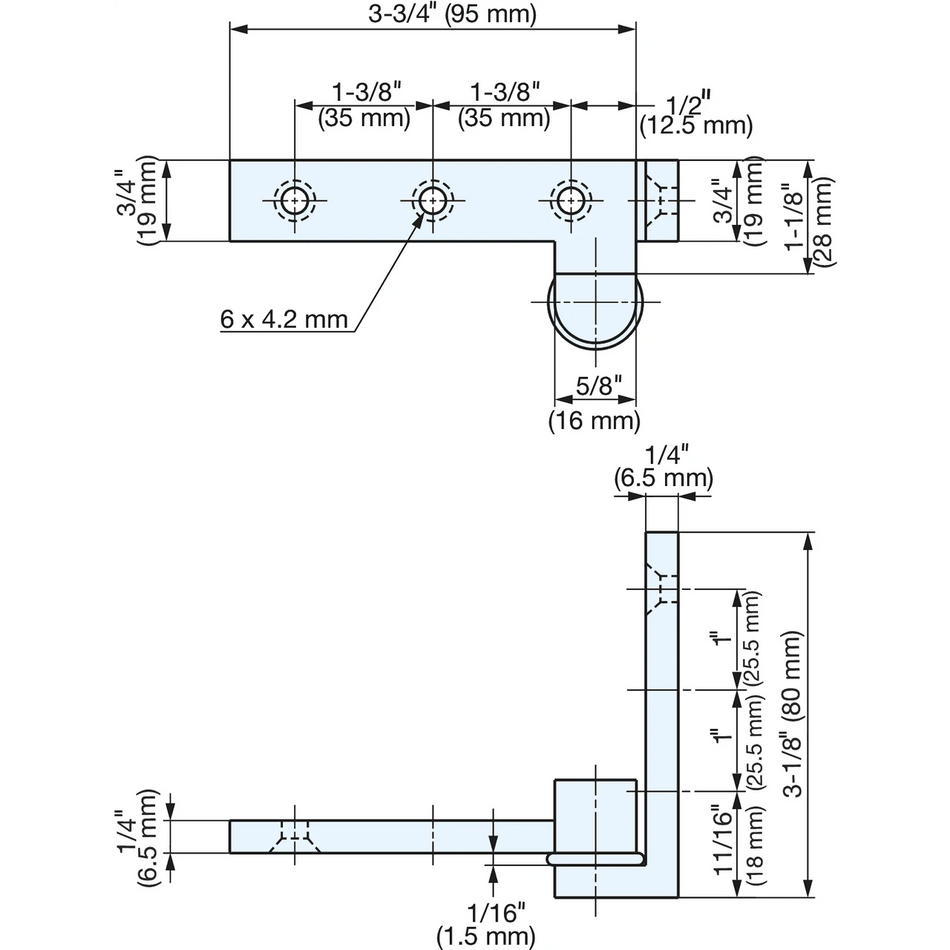Sugatsune PAW-95: 95mm Overlay Door Pivot Hinge (pair) - Satin Nickel