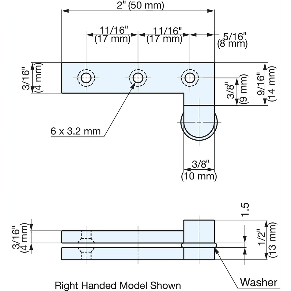 Sugatsune PH-50: 50mm Inset Door Pivot Hinge (pair) - Satin Nickel