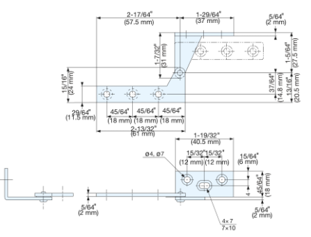 Sugatsune PL-60L: 61mm Overlay Door Pivot Hinge (left) - Stainless Steel