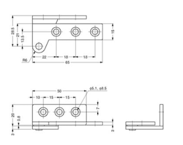 Sugatsune PL-65L: 65mm Overlay Door Pivot Hinge (left) - Stainless Steel