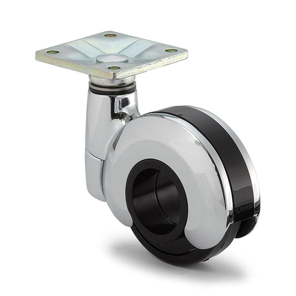Sugatsune PLN50PCR: 64mm Plate Swiveling Caster - Chrome