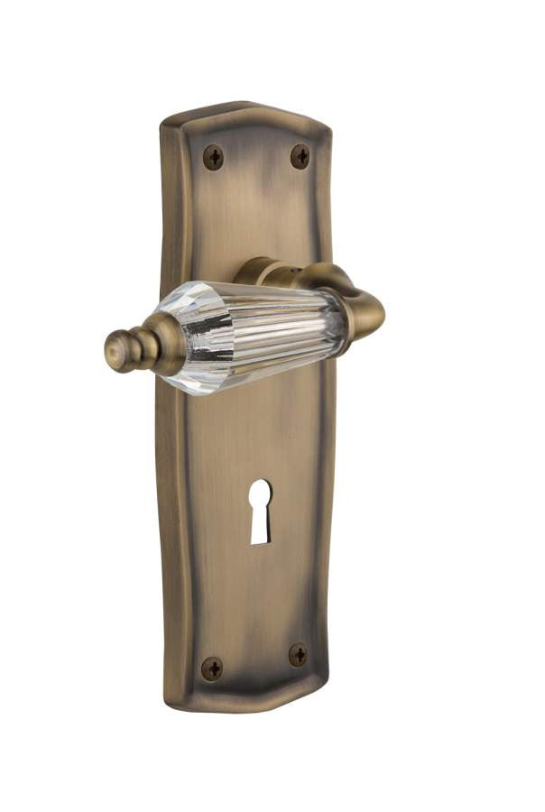 Nostalgic 714244: Prairie Backplate w/Parlour Lever Single Dummy Door Set - Antique Brass