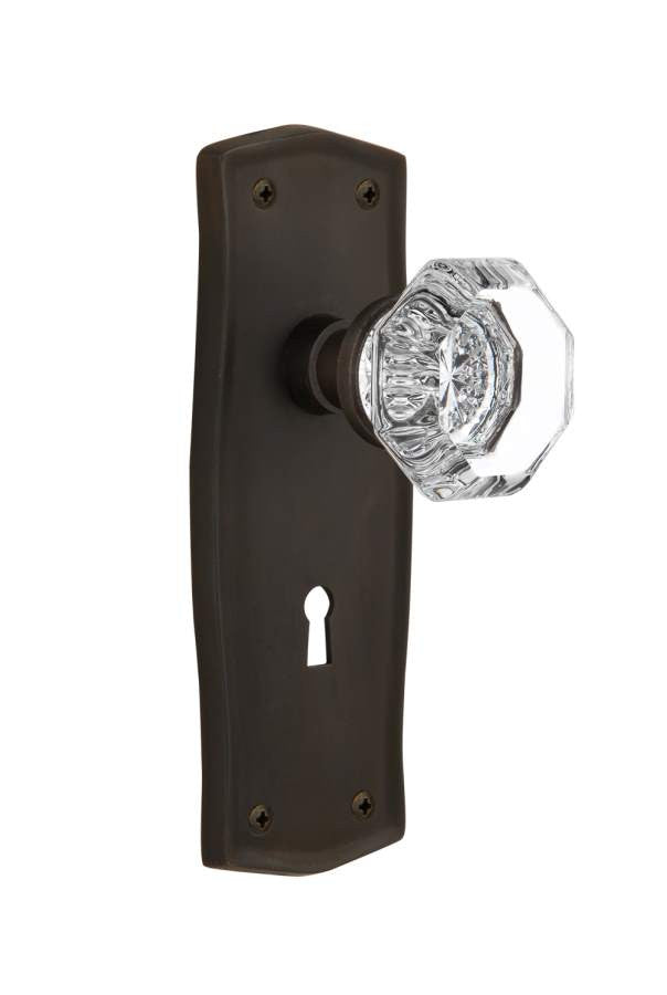 Nostalgic 704518: Prairie Backplate w/Waldorf Knob Single Dummy Door Set - Oil-Rubbed Bronze