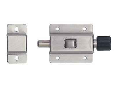 Sugatsune PRS-40: 40mm Push Barrel Bolt - Satin Stainless Steel