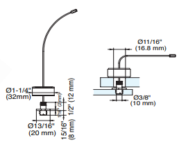 Sugatsune PS-150E: Fastmount 150mm Self-Tapping Panel Control Cable