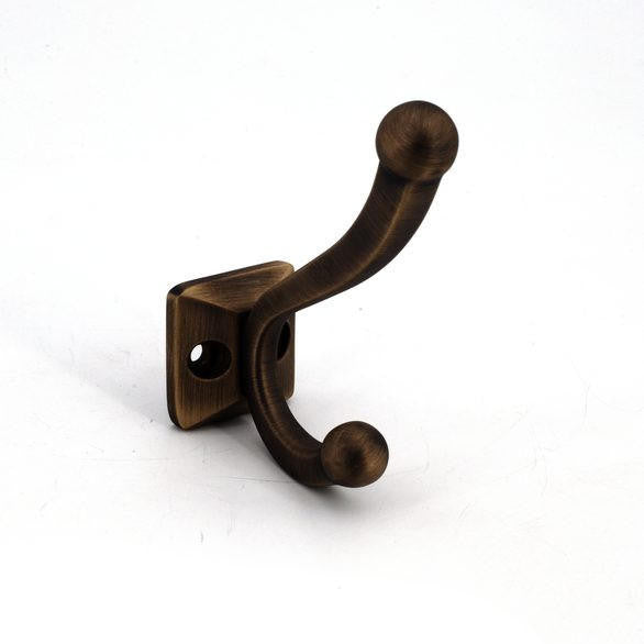 Sugatsune PXB-BN05-211-AB: 95mm Double Coat Hook - Antique Brass