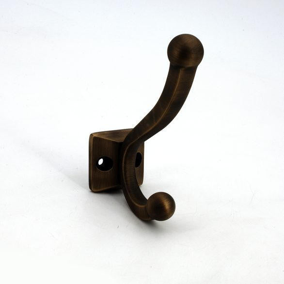 Sugatsune PXB-BN05-231-AB: 134mm Double Coat Hook - Antique Brass