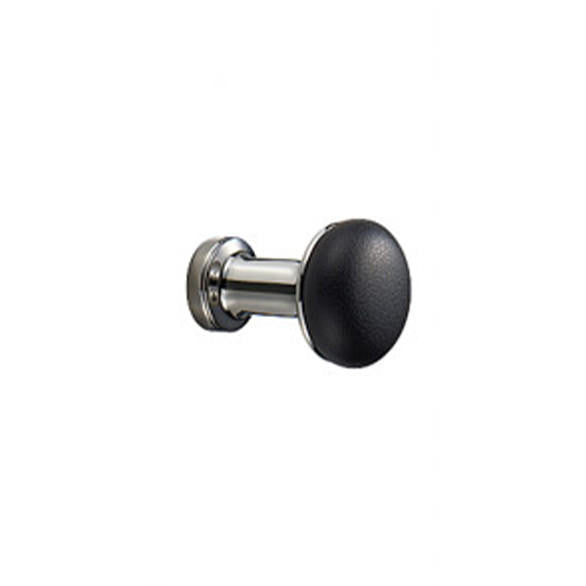 Sugatsune PXB-LE05-111-BL: 66mm Leathery Chic Wall Hook - Black/Chrome