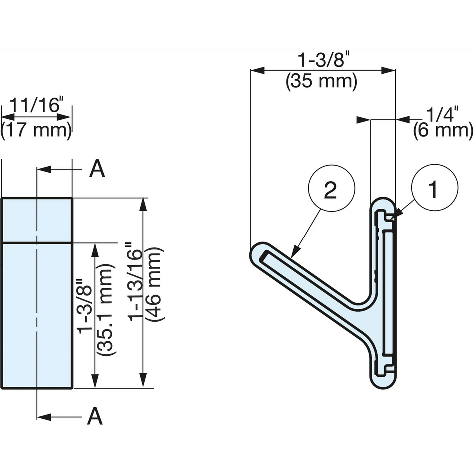 Sugatsune PXB-GN05M-101-NB: 46mm Magnetic Single Wall Hook - Navy Blue