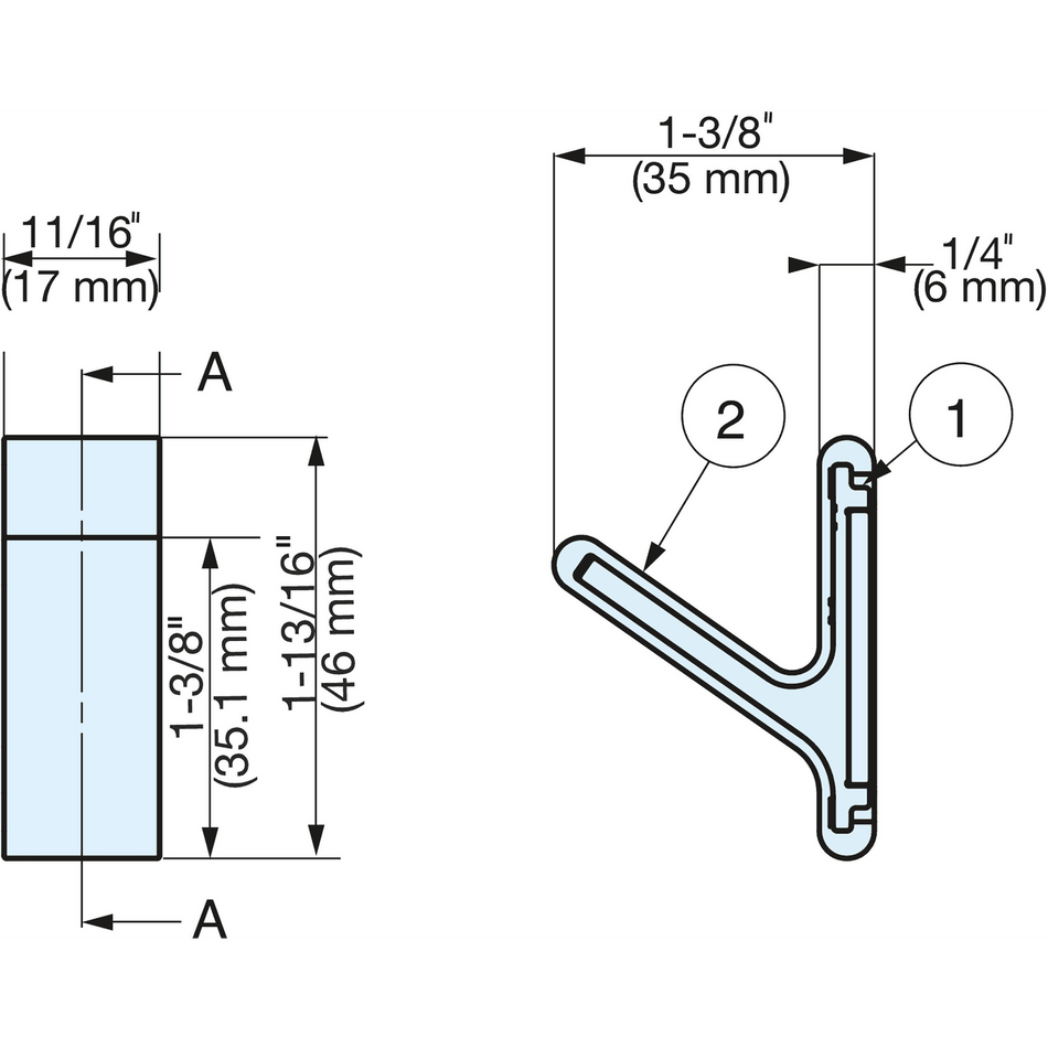 Sugatsune PXB-GN05M-101-YR: 46mm Magnetic Single Wall Hook - Orange