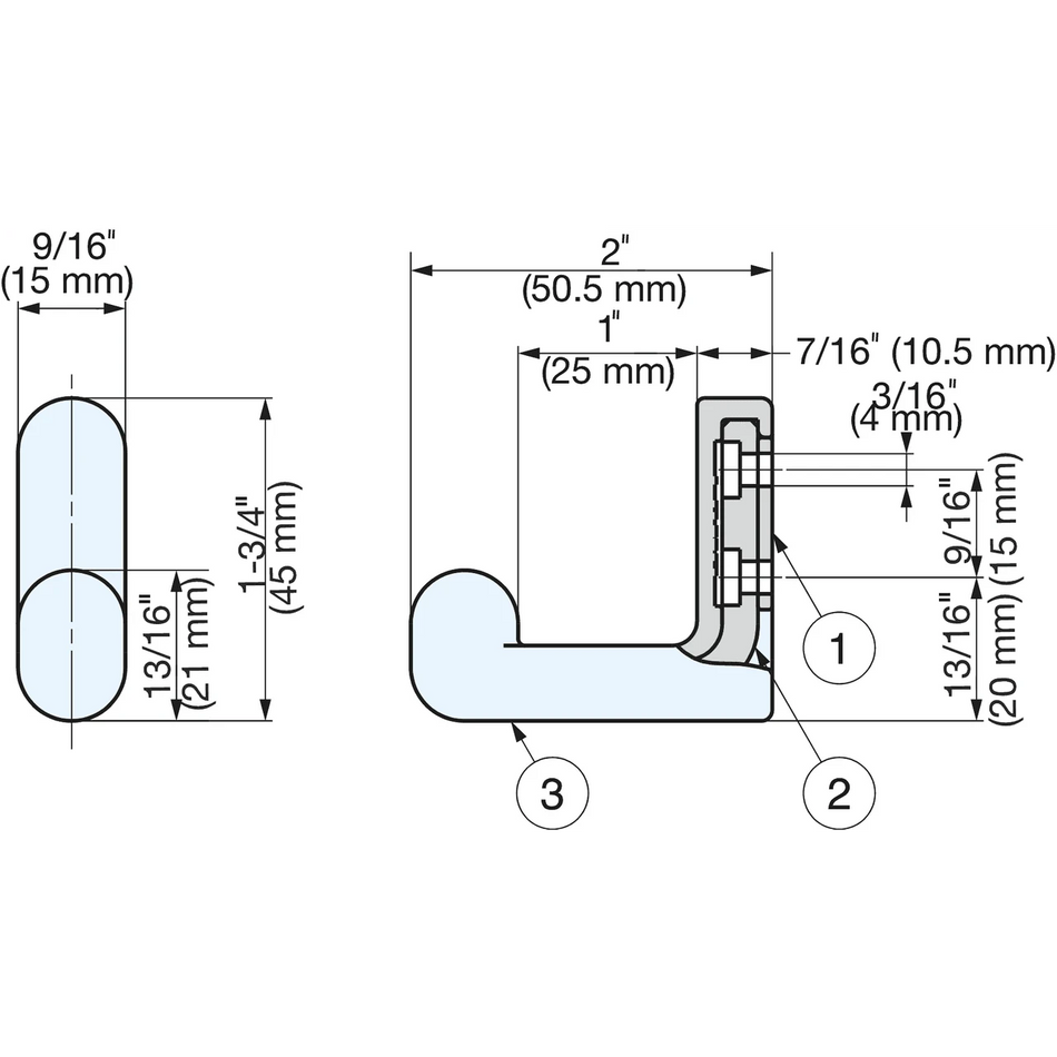 Sugatsune PXB-GR05-111-WT: 45mm Single Wall Hook - White