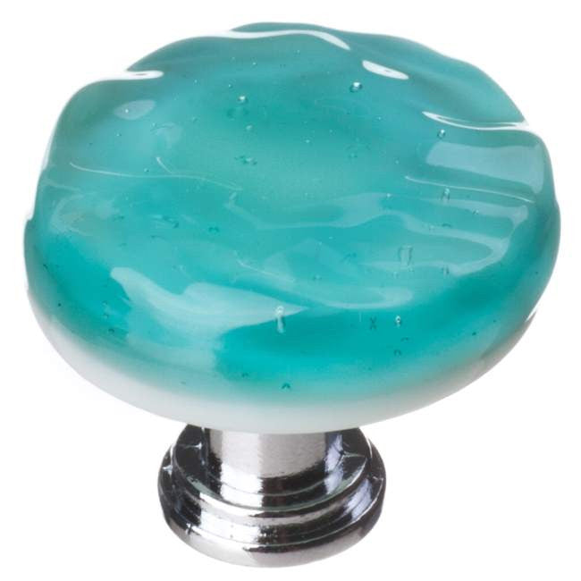Sietto R-207: 1-1/4" Glacier Cabinet Knob - Aqua