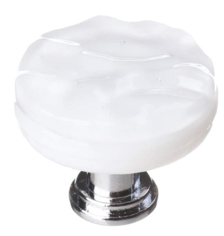 Sietto R-212: 1-1/4" Glacier Cabinet Knob - White