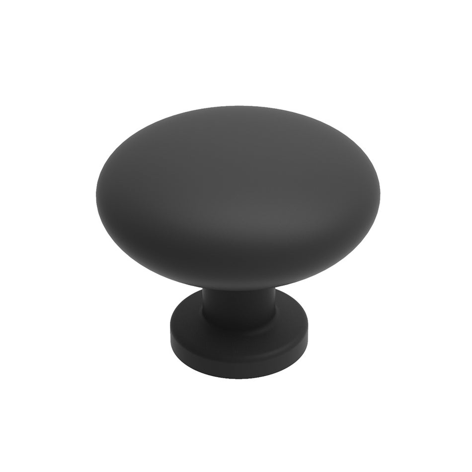 Hickory R077753MBX: 1-1/8" True Mushroom Cabinet Knob - Matte Black