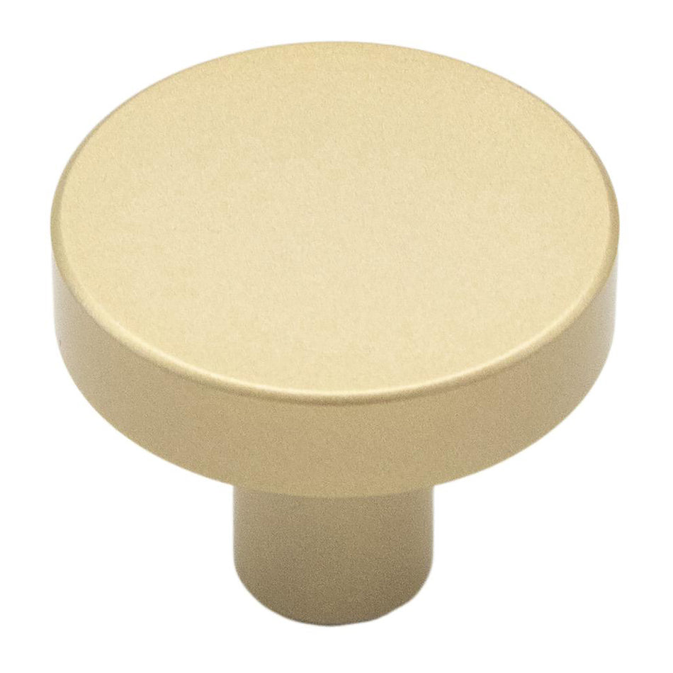 Hickory R080339BBX-10G: 1-1/8" Crew Round Cabinet Knob (10 pack) - Brushed Golden Brass
