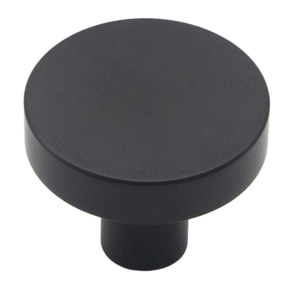 Hickory R080339MBX: 1-1/8" Crew Round Cabinet Knob - Matte Black