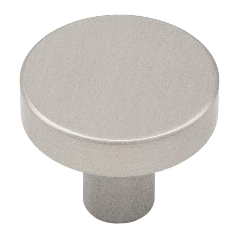 Hickory R080339SNX-10G: 1-1/8" Crew Round Cabinet Knob (10 pack) - Satin Nickel