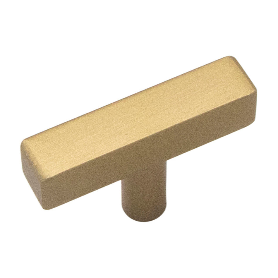Hickory R080548BBX-10G: 2" Quad T-Bar Cabinet Knob (10 pack) - Brushed Golden Brass