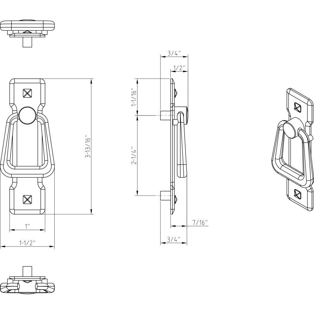 Elements R1012MB: 2-1/4" cc Verona Drop Bail Cabinet Pull - Matte Black
