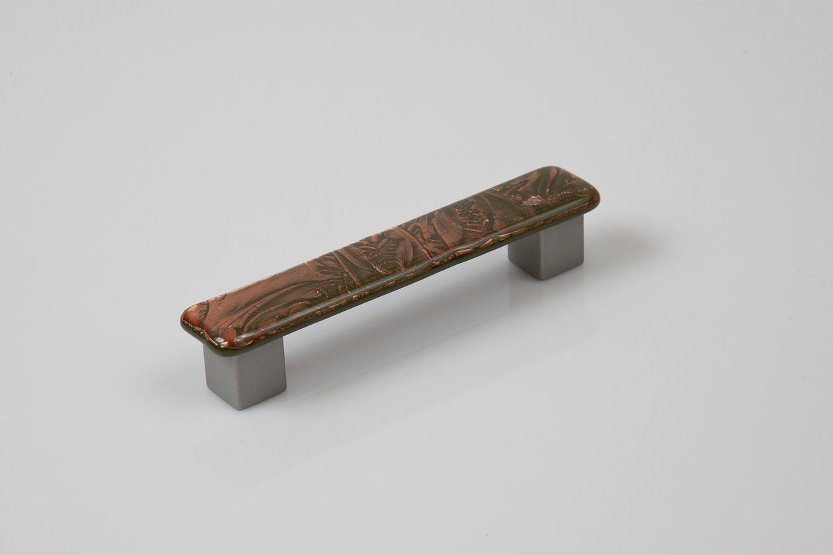 Grace White RAF4: 4" cc AutumnFrost 4 Cabinet Pull - Bronze/Forest Green